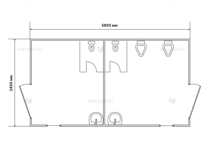 СБК-03 – сантехнический модульный вагон-туалет SHEDLER фото 