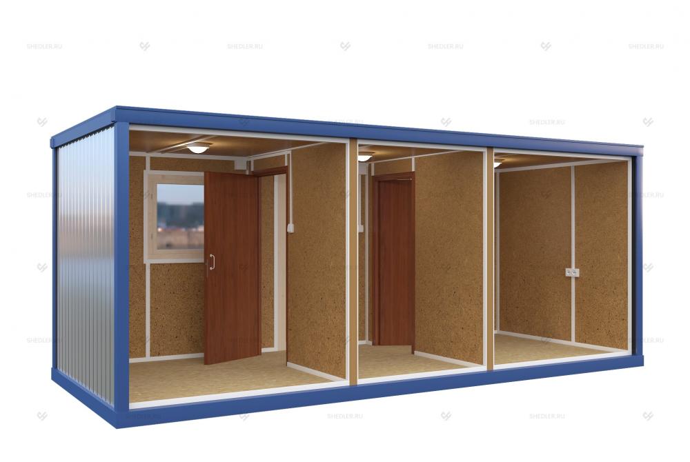 Блок контейнер под склад SHEDLER внутренняя отделка
