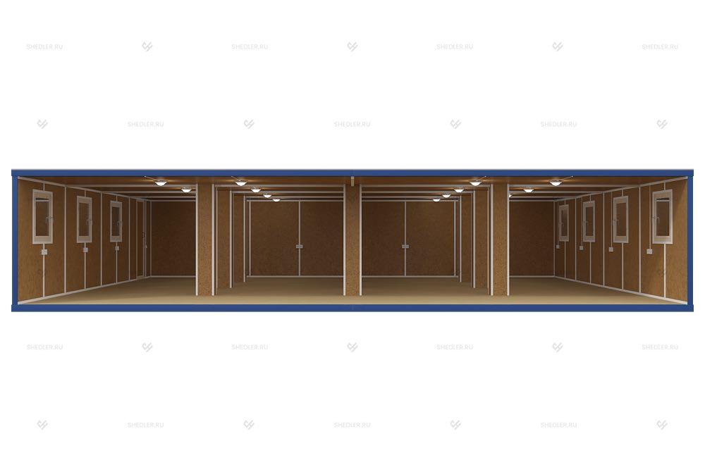 Внутренняя отделка модульного здания МЗ-22 из 8 блок-контейнеров