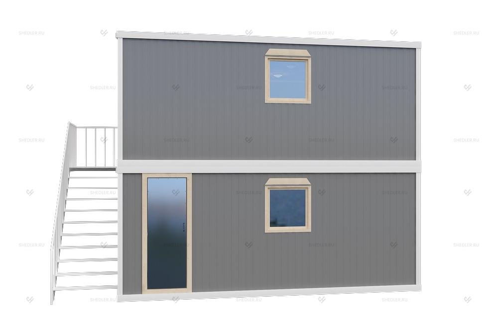 Двухэтажное модульное здание МЗ-26 из 4 блок-контейнеров