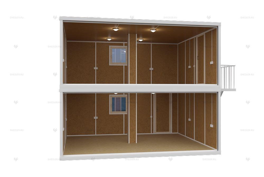 Внутренняя отделка модульного здания МЗ-26 из 4 блок-контейнеров