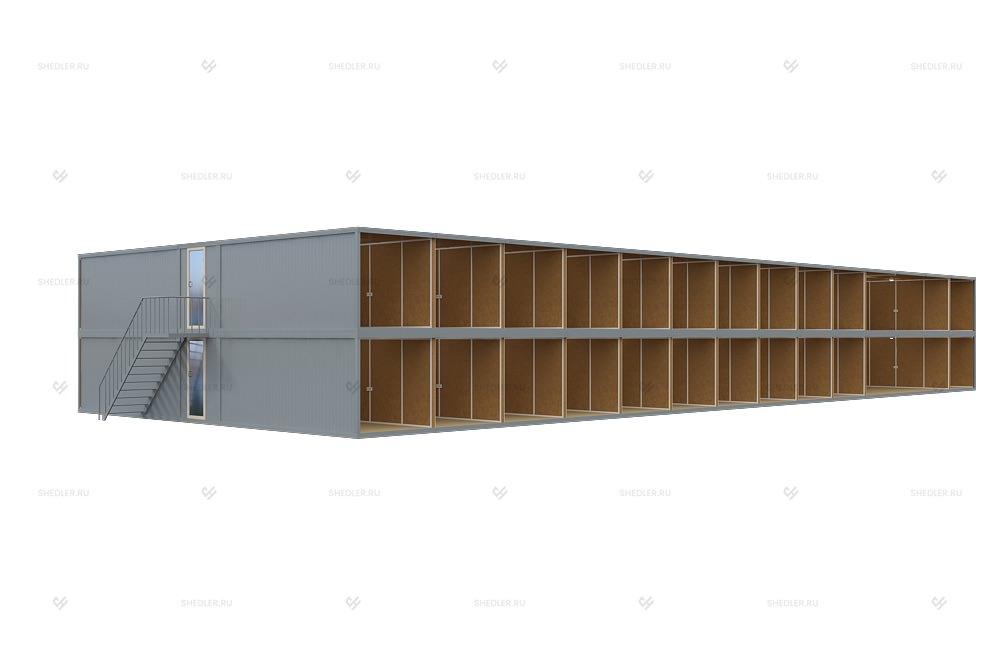 Модульное здание МЗ-41 из 70 блок-контейнеров внутри
