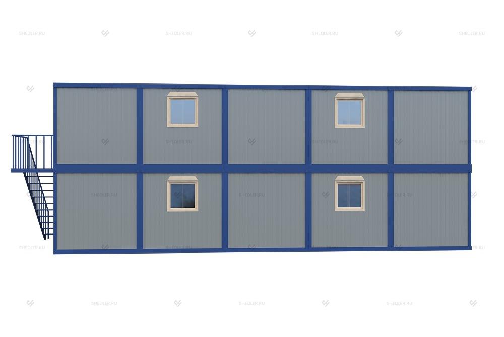 Двухэтажное модульное здание МЗ-53 из 10 блок-контейнеров