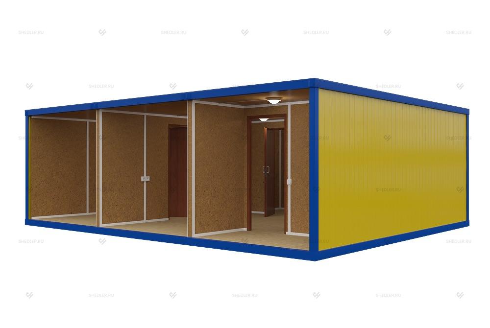 Внутреннее наполнение модульного здания МЗ-10 из 3 блок-контейнеров
