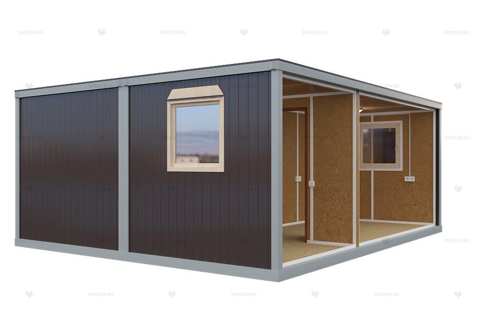 Модульное здание МЗ-24 из 2 блок-контейнеров внутри