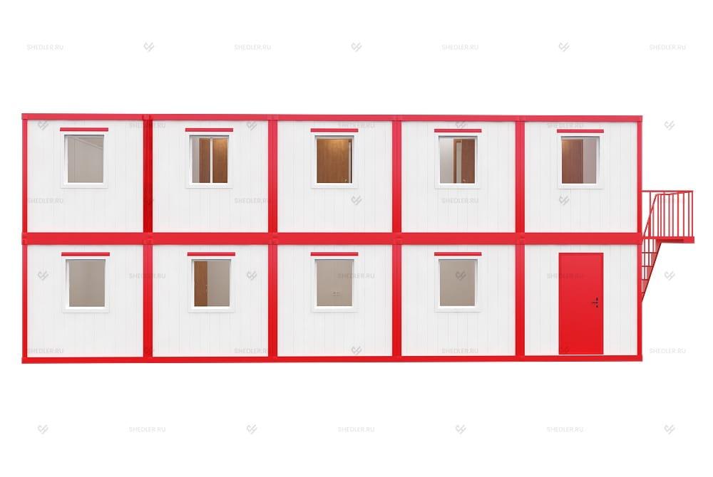 Двухэтажное модульное здание МЗ-49 СП из 10 блок-контейнеров
