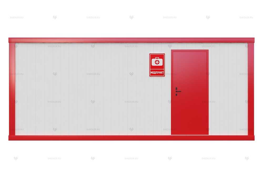 Быстровозводимый медпункт из сэндвич-панелей SHEDLER БКМ-02