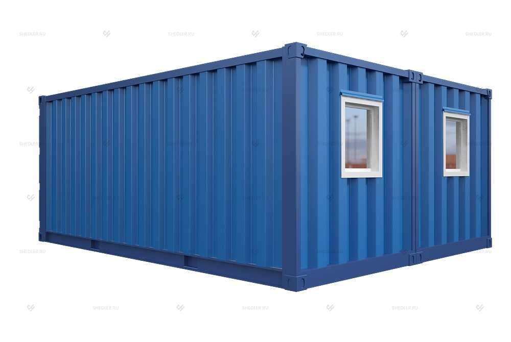 Бытовка жилая из двух морских контейнеров с окнами