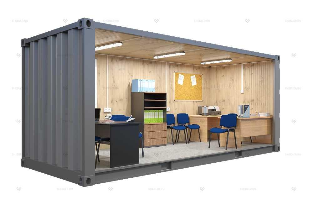 Бытовка-распашонка из морского контейнера внутри