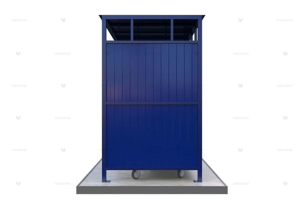 Контейнерная площадка КПМ-07 SHEDLER открытая из профлиста без ворот на 2 мусорных контейнера