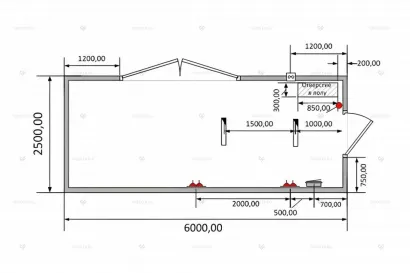 Блок-контейнер с воротами БК-032 общая схема
