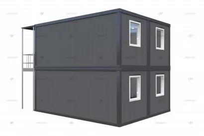 Двухэтажный блок-модуль БМ-03 СП SHEDLER из 4 блок-контейнеров с лестницей