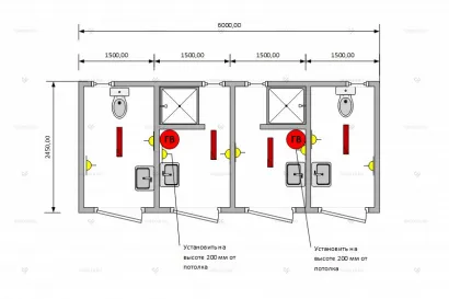 Сантехнический блок-контейнер СБК-18 схема