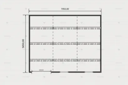 Модульное здание МД-25 из 3 блок-контейнеров схема