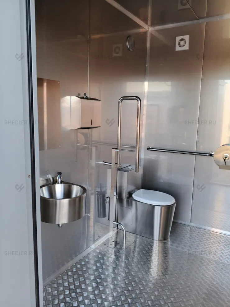 Модульный туалет Shedler на 2 кабинки внутри