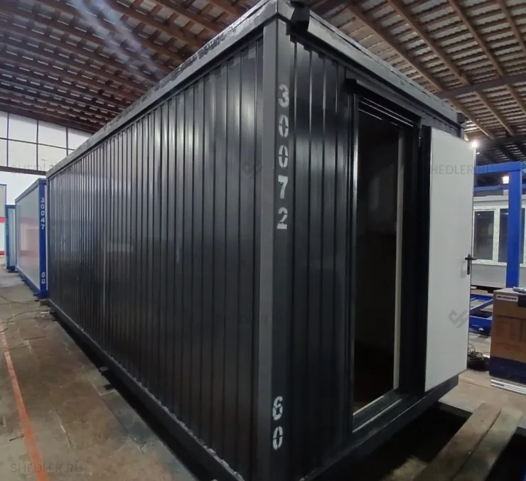 Проходная Shedler из блок-контейнера из СП Москва, Красногвардейский проезд снаружи