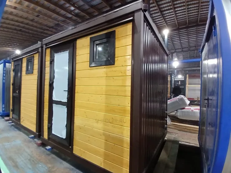 Сантехнический модульный блок-контейнер Shedler БК-013 в Тульской области с окнами