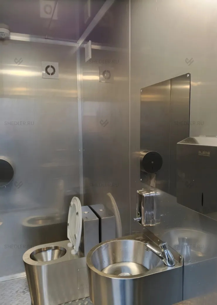 Модульный туалет Шедлер сетевой МГН с отделкой