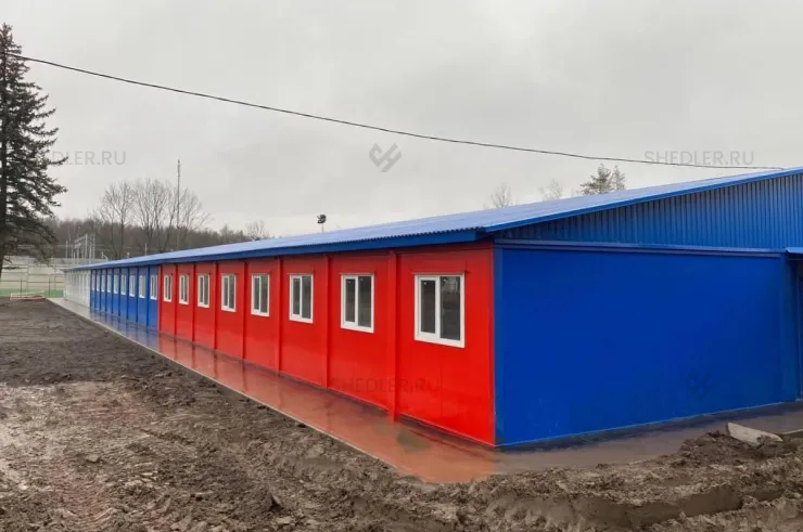 Модульное здание с отделкой из сэндвич-панелей