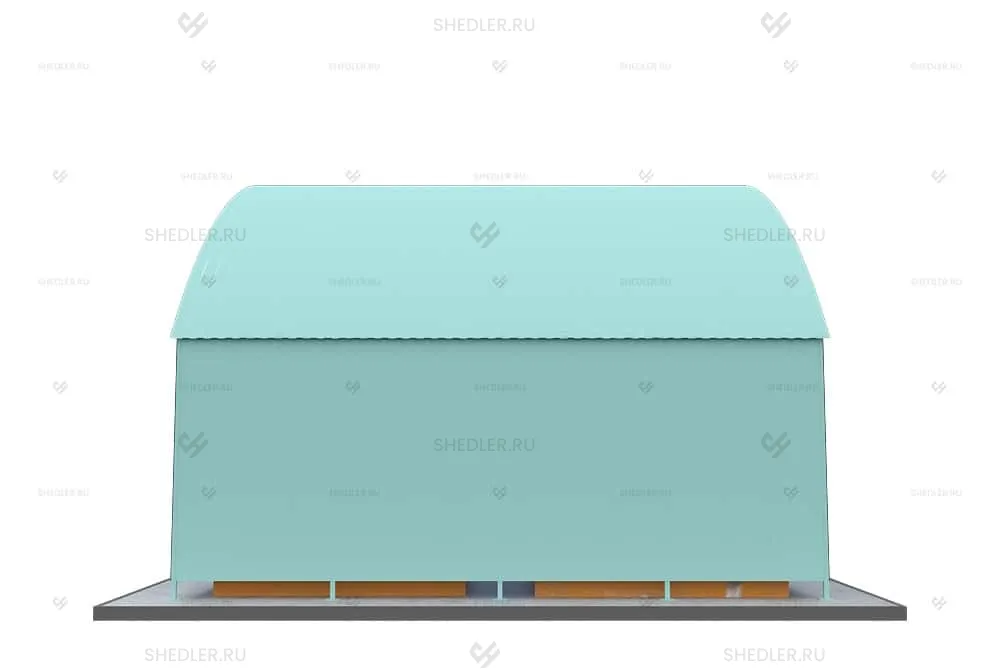 Контейнерная площадка КПМ-06 SHEDLER из профлиста на 2 мусорных контейнера