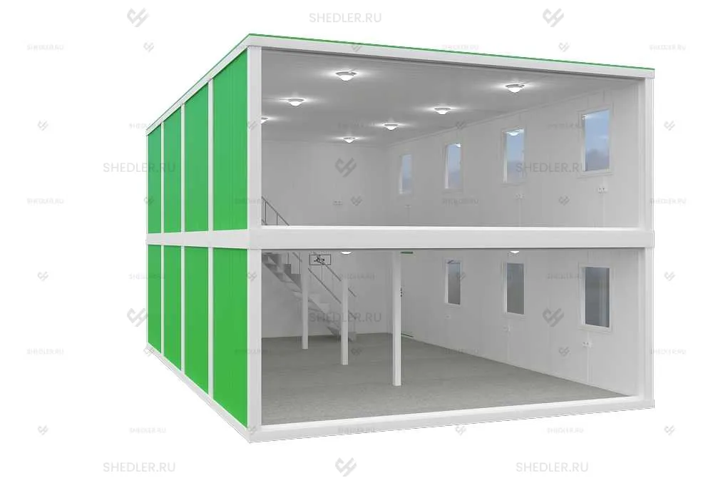 Двухэтажный блок-модуль БМ-04 СП Shedler из 8 бк