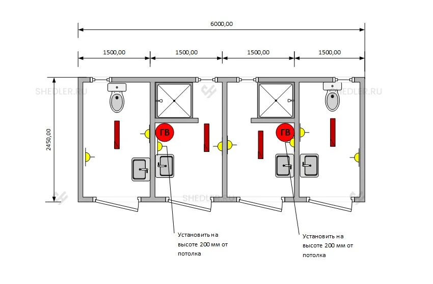 Сантехнический блок-контейнер СБК-18 схема